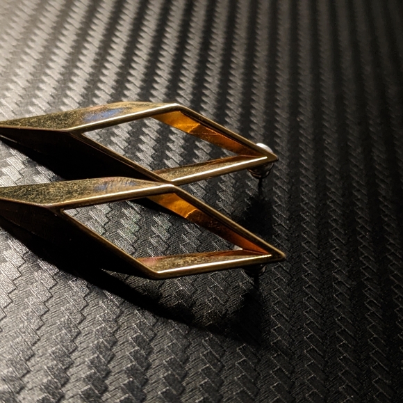 Art Deco Triangle Earrings - Picture 3 of 4